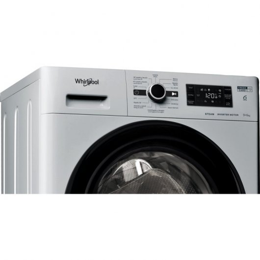Whirlpool FWDG 961483 SBV SPT N Lavasecadora Carga Frontal 9Kg/6Kg D Plata