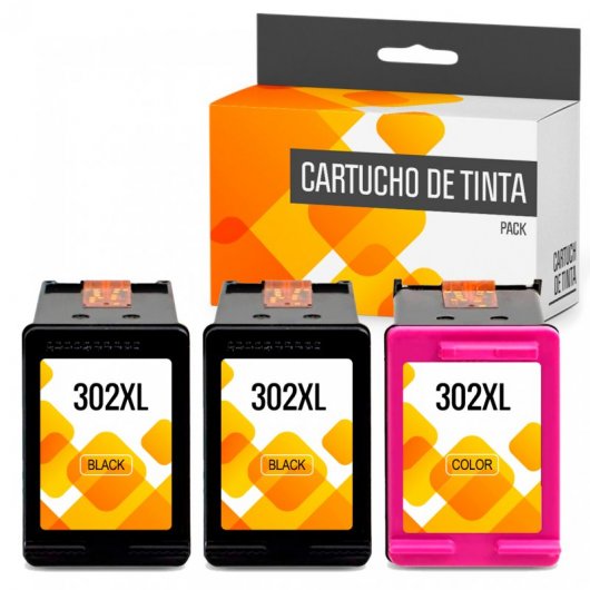 Cartuchos Tinta Compatible con HP 302XL Negro/Tricolor Pack 3