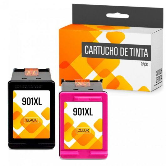 Cartuchos Tinta Compatible con HP 901XL Negro/Tricolor Pack 2