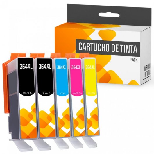 Cartuchos Tinta Compatible con HP 364XL Negro/Tricolor Pack 5 |  PcComponentes.com