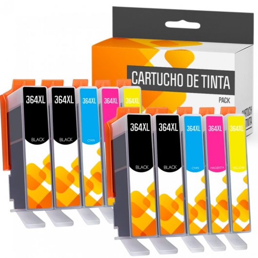 Cartuchos Tinta Compatible con HP 364XL Negro/Tricolor Pack 10