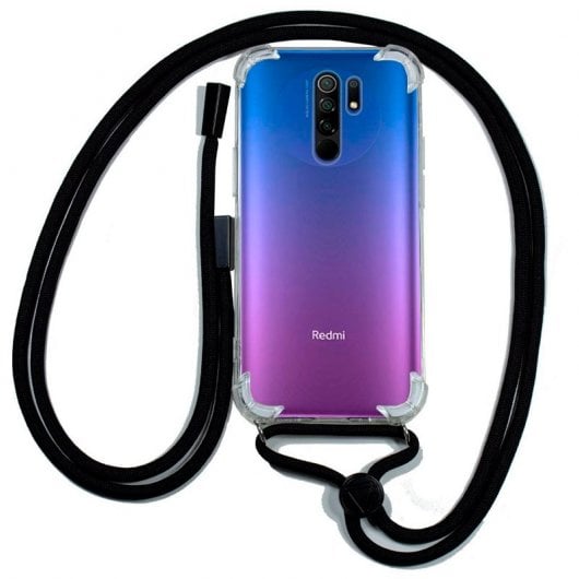 Cool Funda con Cordón Negro para Xiaomi Redmi 9
