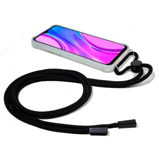 Cool Funda con Cordón Negro para Xiaomi Redmi 9