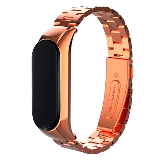 Cool Correa Steel Rosa Oro para Xiaomi Mi Band 5 / 6 / 7 / Amazfit Band 5