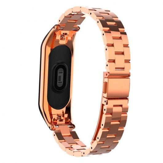 Cooles roségoldenes Stahlarmband für Xiaomi Mi Band 5 / 6 / 7 / Amazfit Band 5
