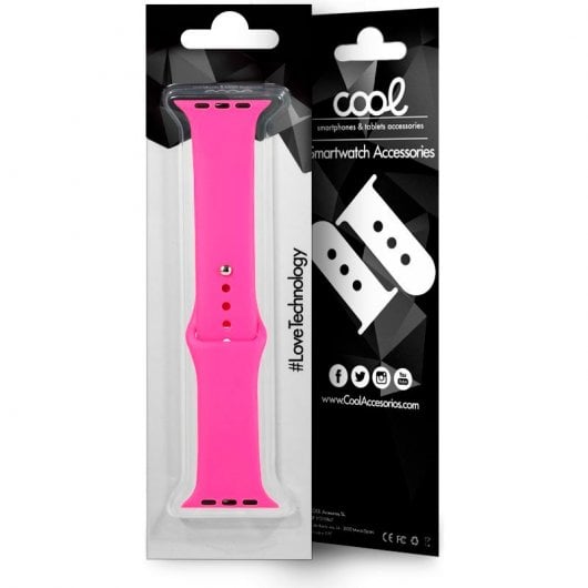 Cool Correa Goma Fucsia para Apple Watch Watch 42/44 mm Series 1/2/3/4/5/6/SE