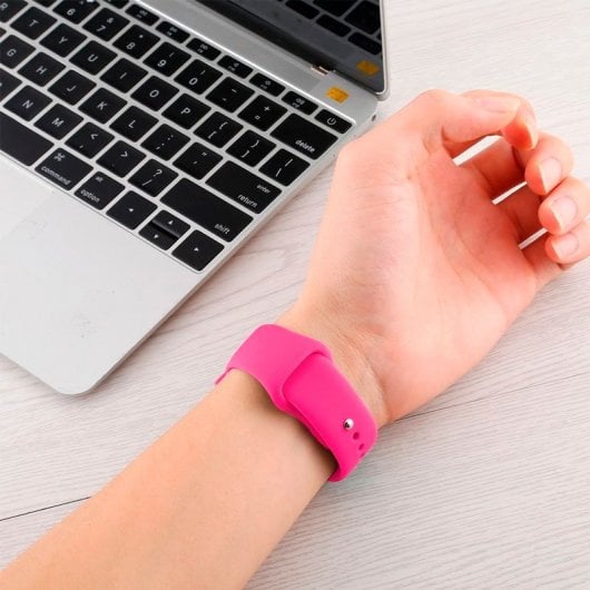 Cool Correa Goma Fucsia para Apple Watch Watch 42/44 mm Series 1/2/3/4/5/6/SE