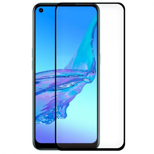 Fantastica protezione in vetro temperato nero 3D per Oppo A53/A53s