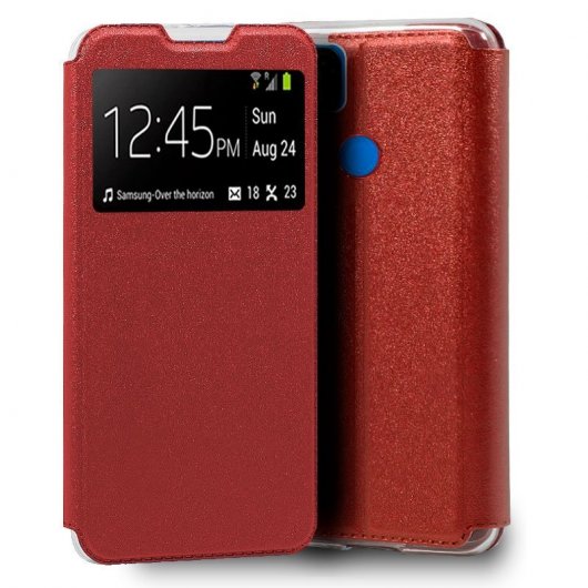 Cool Funda Flip Cover Liso Rojo para Xiaomi Redmi 9C