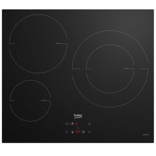 Beko HII63402MT Placa de Inducción 3 Zonas Cristal Negro