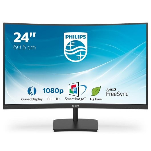 Monitor PC Philips 241E1SC 23,6" Full HD 75Hz VA Curvo FreeSync 4ms