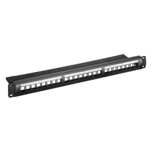 Goobay Panneau de Brassage 24 Ports Cat.6 UTP 1U Noir