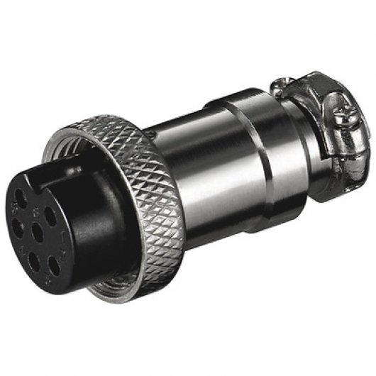Goobay Conector GX16 Hembra de 6pin Gris