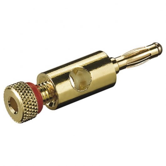 Goobay Conector Banana Macho 4mm Dorado/Rojo