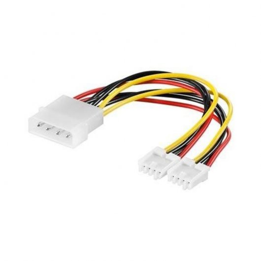 Goobay Cable de Alimentación Interna Molex Macho a  2x FDD Hembra 15cm Negro