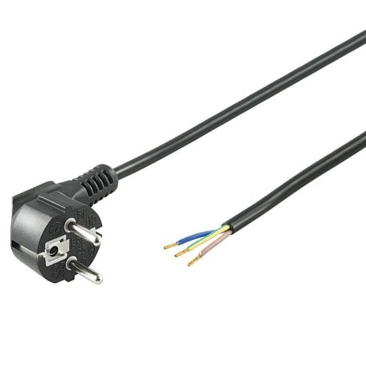 Goobay Cable de Alimentación Eléctrico CEE7 Macho a Bornes 5m Negro