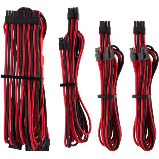 Corsair Premium Kit de Inicio Cables PSU Tipo 4 Gen 4 Rojo/Negro