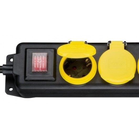 Régua de tomadas Goobay 45193 3 tomadas proteção salpicos cabo 3 m com interruptor