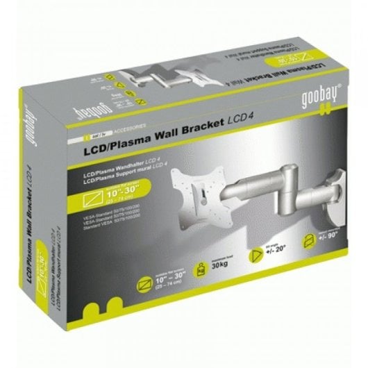 Goobay WH LCD-4 Support Mural pour Moniteur/TV 30" Max 30Kg Argent