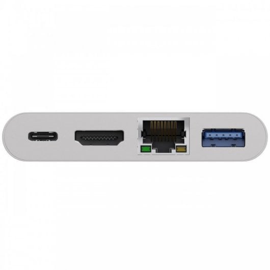 Goobay Hub USB-C/USB 3.0/RJ45/HDMI a USB-C Hembra/Macho 0.15m Blanco