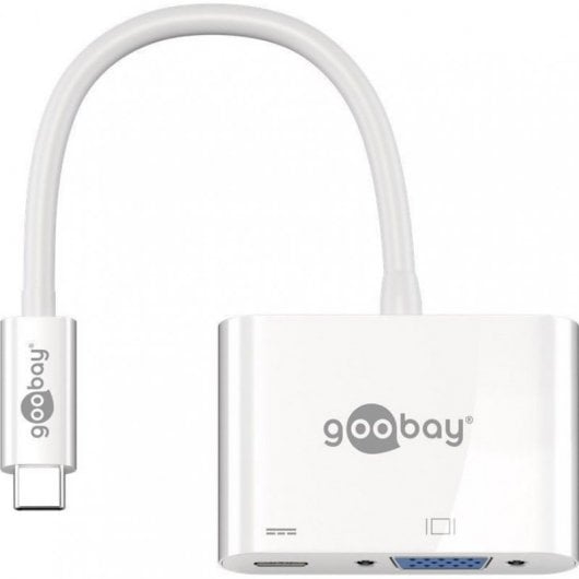 Goobay Hub USB-C/VGA para USB-C Macho/Fêmea 0.15 m Branco
