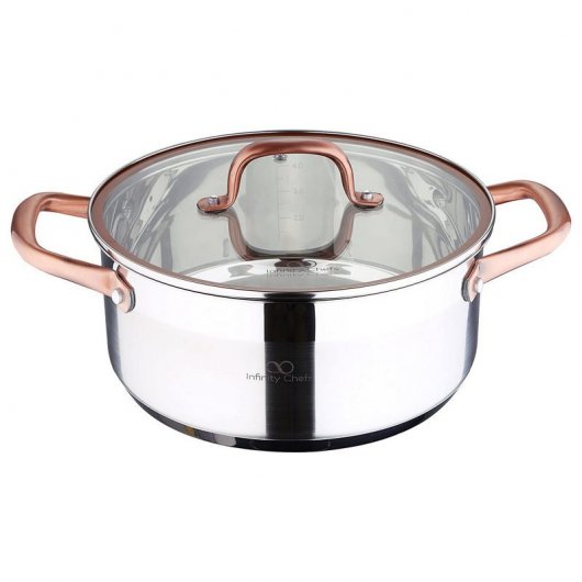 Bergner Infinity Chefs Cacerola con Tapa Acero Inoxidable 24x10.5cm