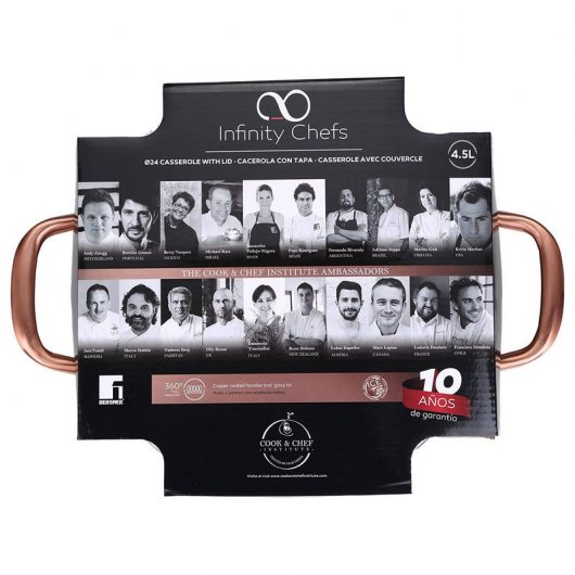 Bergner Infinity Chefs Cacerola con Tapa Acero Inoxidable 24x10.5cm