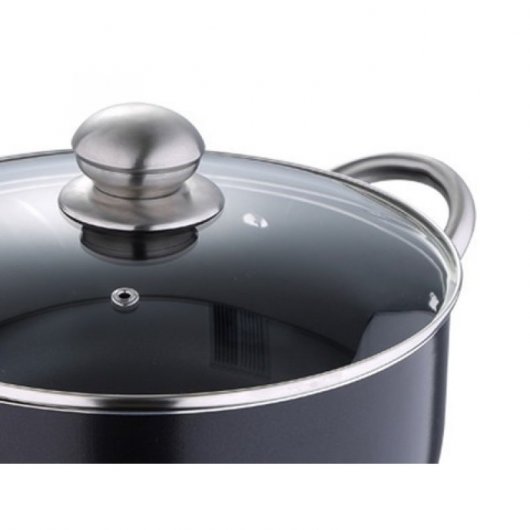 Bergner Masterpro Prochef Cacerola con Tapa Aluminio Prensado 20cm Negra