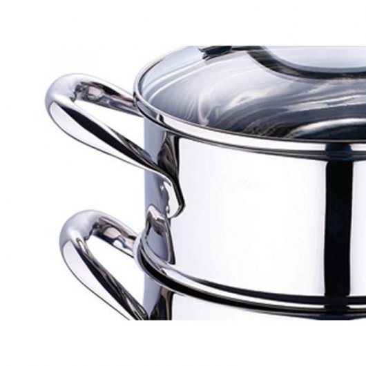 Bergner Gourmet Set Vaporera 3 Piezas 18cm Acero Inoxidable