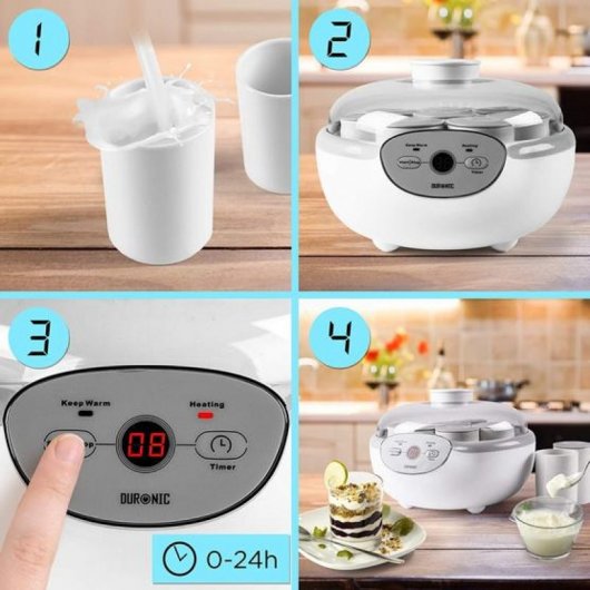 Duronic YM2 Yogurtera con 8 Tarros 20W