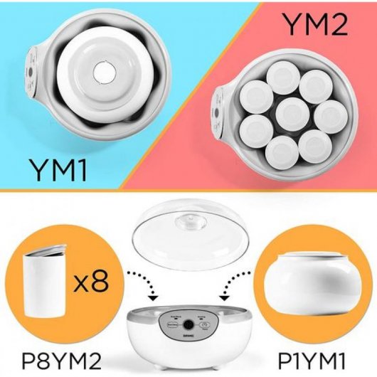Duronic YM2 Yogurtera con 8 Tarros 20W