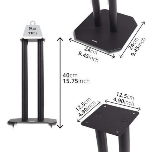 Duronic SPS1022/80 Soporte Universal para Altavoces 80cm Negro