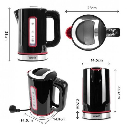 Duronic EK30 Hervidor de Agua 1.5L 3000W Negro
