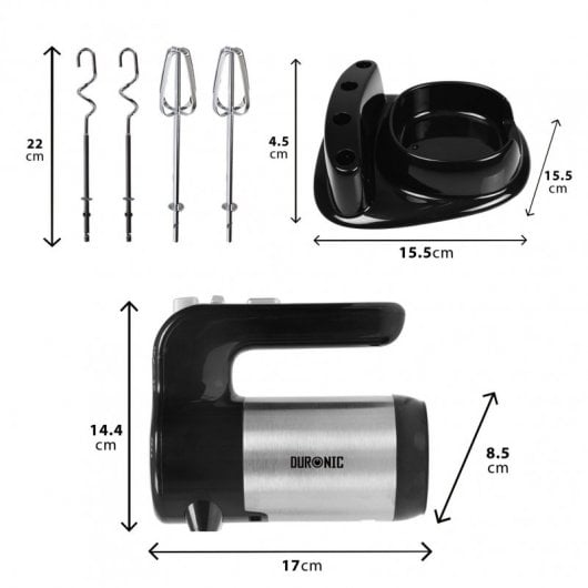 Duronic HM3 Batidora Amasadora para Repostería 300W