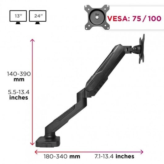Duronic DMDC5X1 Soporte para Monitor 13"/24" VESA 100x100 Máx 6.5Kg