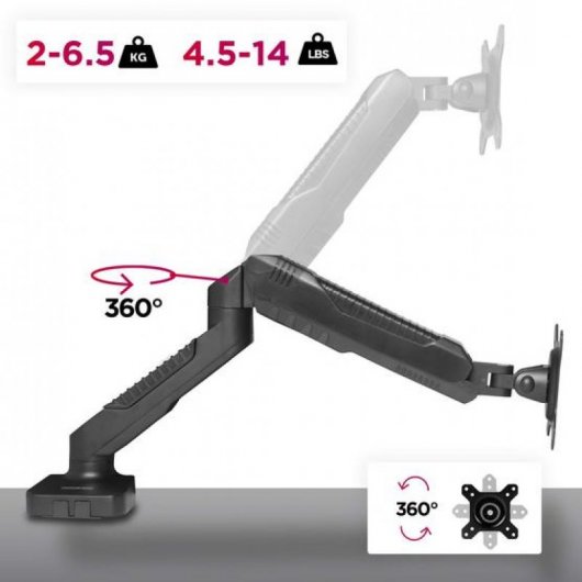 Duronic DMDC5X1 Soporte para Monitor 13"/24" VESA 100x100 Máx 6.5Kg