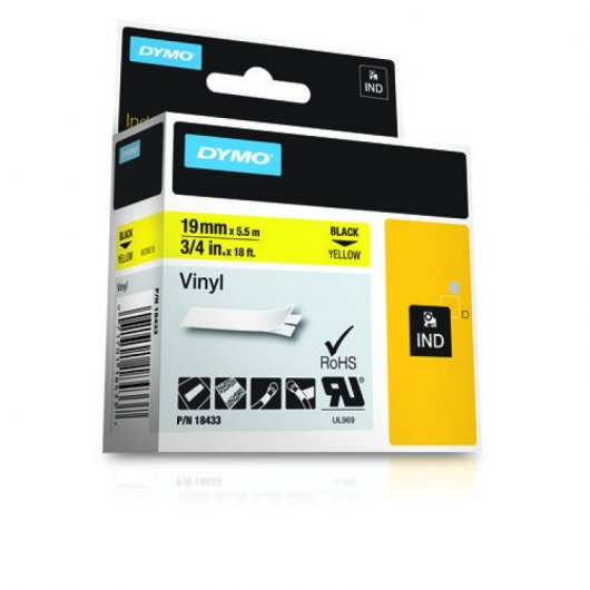 Dymo Rhino Etiquetas de Vinilo Industrial 19x55 mm