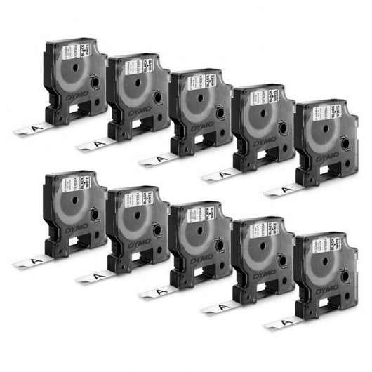 Dymo Pack 10 Unidades Etiquetas Adhesivas para LabelManager 12mm 7m Negra/Blanco