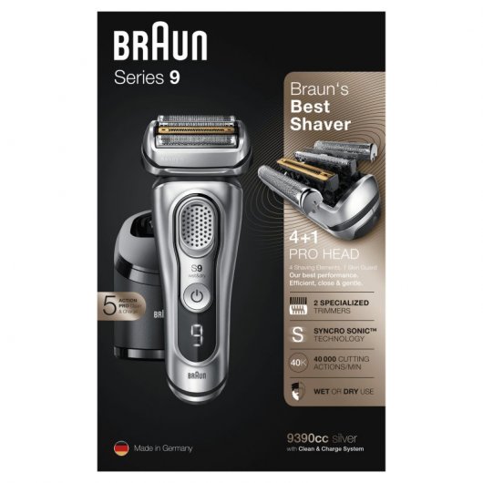 Braun Series 9 9390cc Afeitadora Inalámbrica Plata