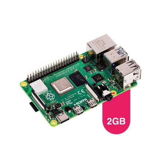 Kit HutoPi Raspberry Pi 4 Modèle B 2 Go + Carte MicroSD 32 Go + Étui + Chargeur