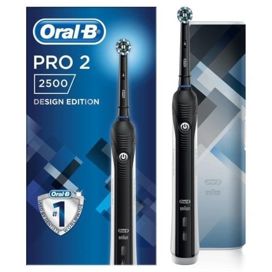 Escova de Dentes Rotativa Oral-B Pro 2 2500 2 Modos Sensor Pressao Temporizador Estojo