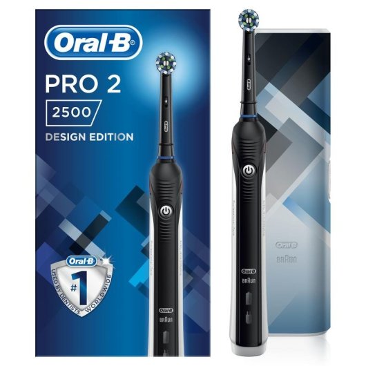 Escova de Dentes Rotativa Oral-B Pro 2 2500 2 Modos Sensor Pressao Temporizador Estojo