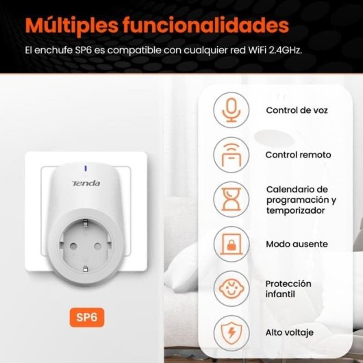 Prise intelligente Tenda Beli SP6 Wi-Fi Commande vocale