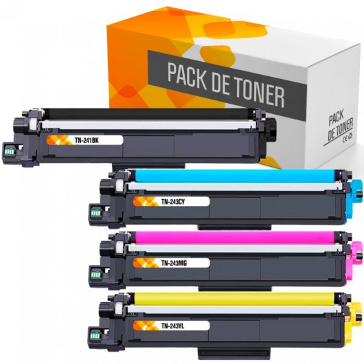 Tóners Compatibles con Brother TN241/TN242 Negro/Cian/Magenta/Amarillo Pack 4
