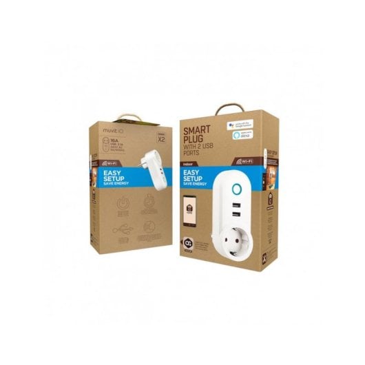 Tomada Inteligente Muvit MIOSMP003 Wi-Fi Controle por voz e 2x USB