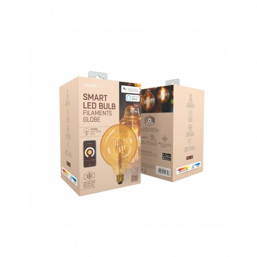 Muvit iO Smart Bulb Filaments Large Globe E27 5W Bernstein