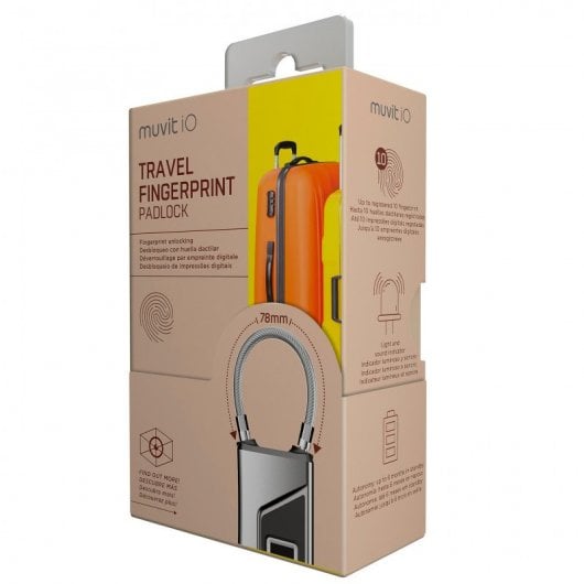 Muvit iO Candado con Huella Dactilar con Arco Flexible