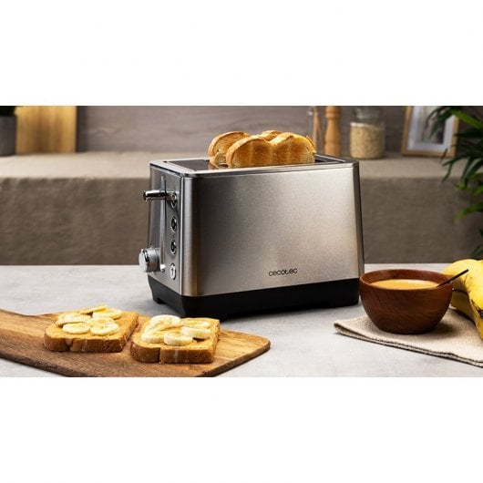 Cecotec BigToast Double Tostadora 2 Ranuras 1000W Acero Inoxidable