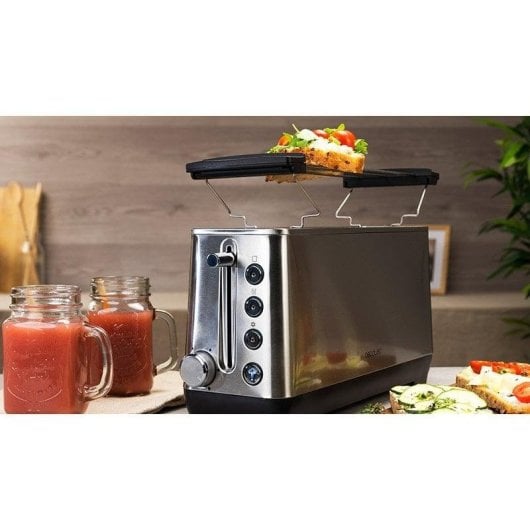Grille-pain Cecotec BigToast Extra 1100W 1 fente longue Acier Inox Large