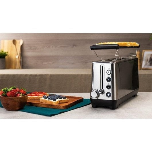 Grille-pain Cecotec BigToast Extra 1100W 1 fente longue Acier Inox Large